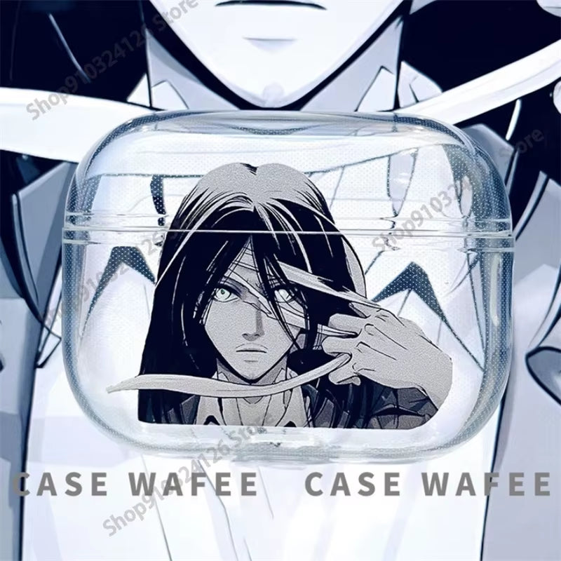 Attack on Titan Earphone Case for Airpods 4 2 3 Pro 1 2 Soft Wirless Bluetooth Headphone Cover Cartoon Anime Airpods Case